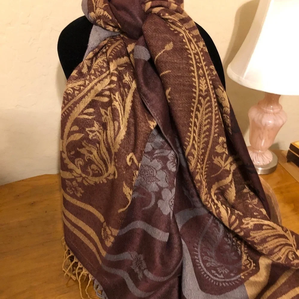 Ladies Paisley Fabrics Printed Viscose Shawl Scarf